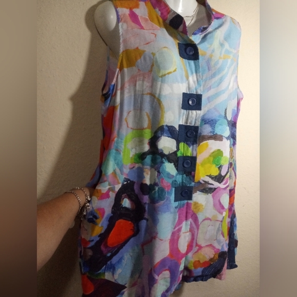 Colorful Abstract Women's Blouse Claire Desjardins - Picture 11 of 16